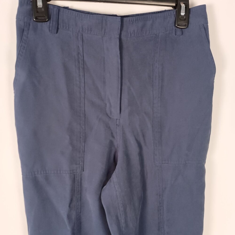 Nine West Women Blue Relaxed Fit Pants Size M Half Elastic Waist Casual - Picture 3 of 8